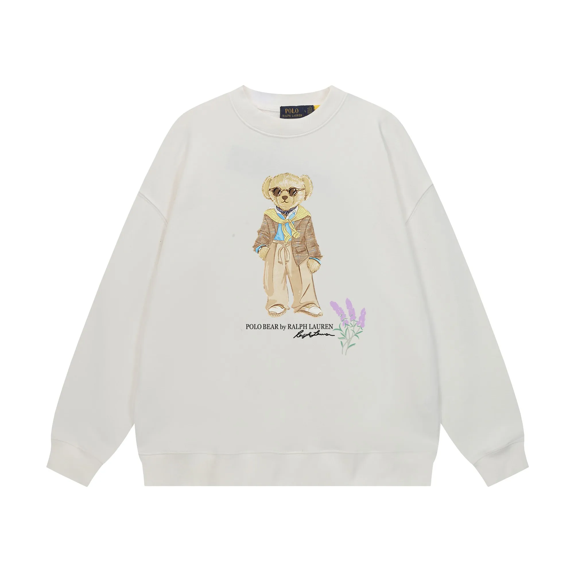 P200 Long-term stock] RalphLauren/Ralph Lauren 2025 autumn and winter new bear letter print 420g heavy large terry sweatshirt Ralph Lauren's age-reducing item, the coat fabric is made of 85% cotton ➕15% polyester, which not only retains the softness, comfort and breathability of cotton, but also adds the wear resistance and wrinkle resistance of polyester fiber, making the clothes more durable and easy to care for. Even in slightly cooler weather, you won't feel stuffy when wearing it. This kind of fabric has a natural crisp feel and is not easy to pill or deform. The bear on the chest is printed with English letters. It is full of color, full of three-dimensionality, and lifelike, adding a bit of liveliness and interest to the whole sweatshirt. There is no pressure to dress, regardless of age or gender. Complete accessories! Color: black, white, navy blue, light floral gray Size: M-L-XL-XXL